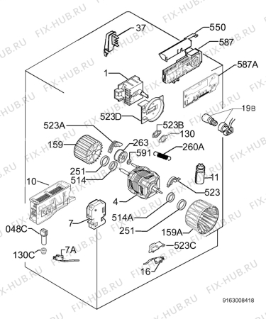 Взрыв-схема сушильной машины Privileg 454378_10505 - Схема узла Electrical equipment 268